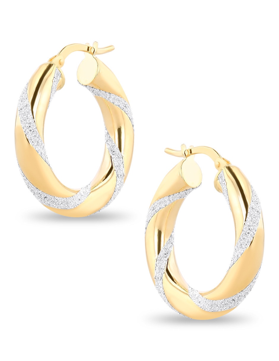 Arracadas de oro amarillo 14 K con acabado brillante 2
