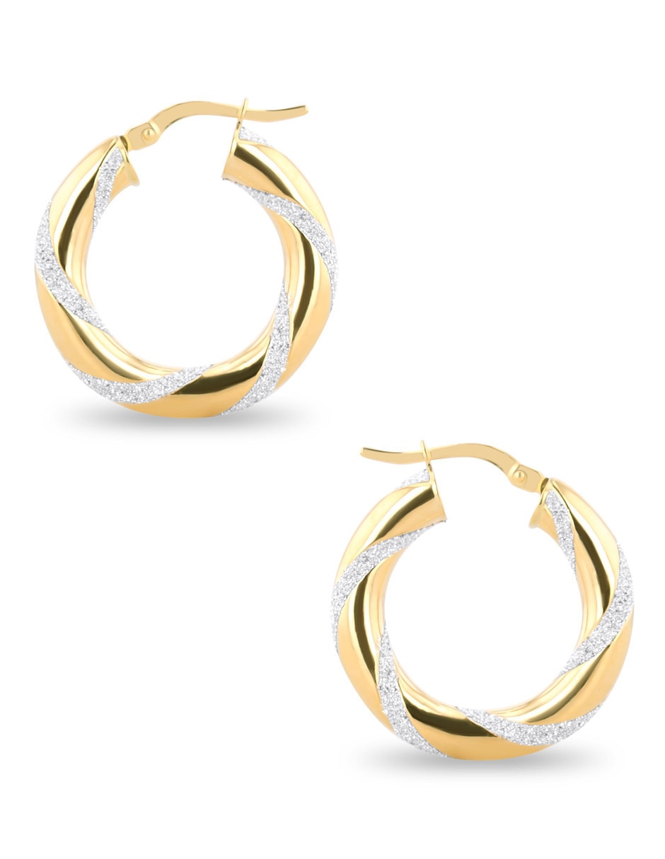Arracadas de oro amarillo 14 K con acabado brillante 3