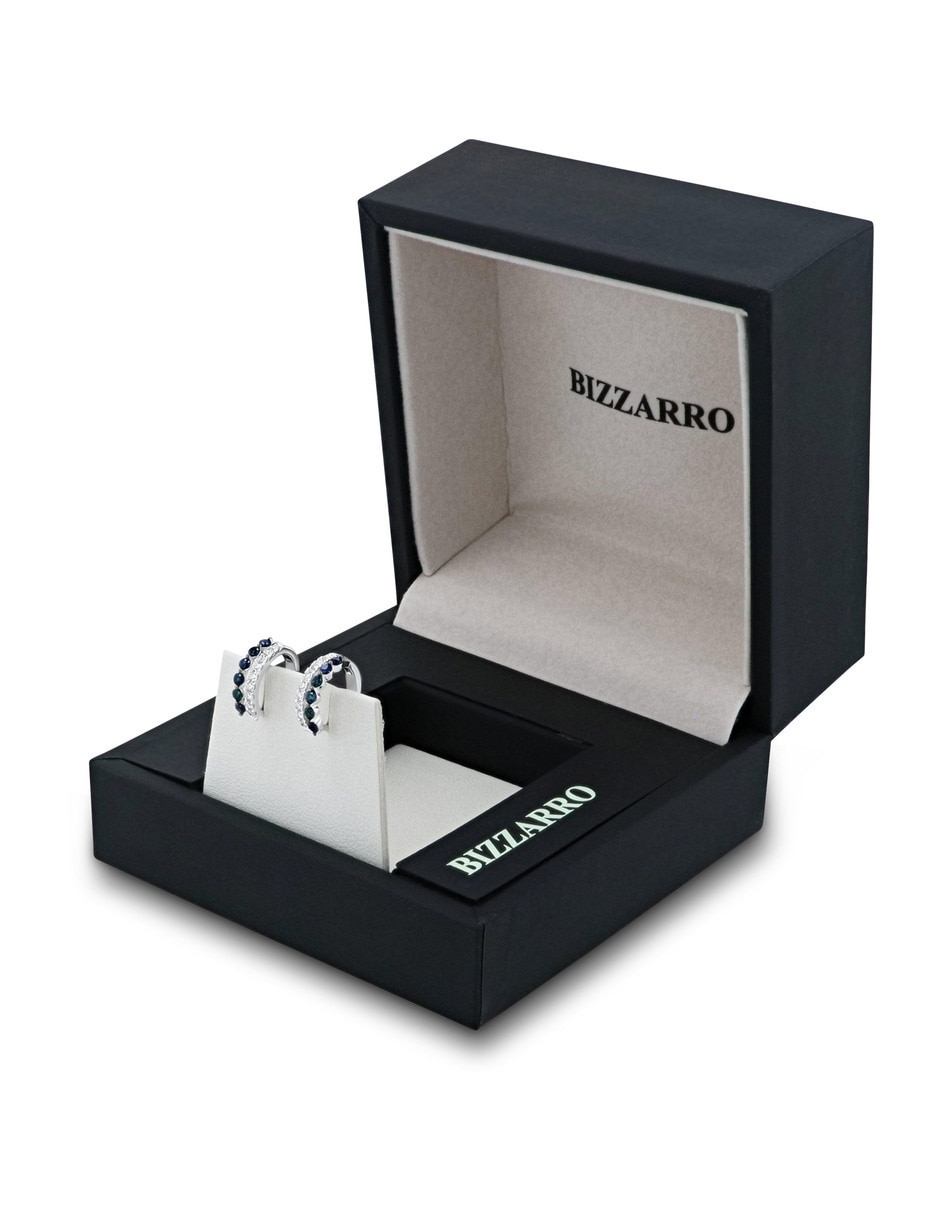 Arracadas de oro blanco 14 K con acabado brillante diamante