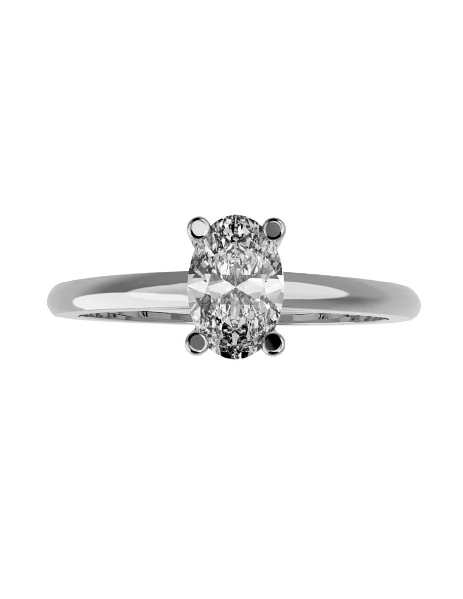 Anillo de compromiso de oro blanco 14 K Amore Mio diamante de laboratorio