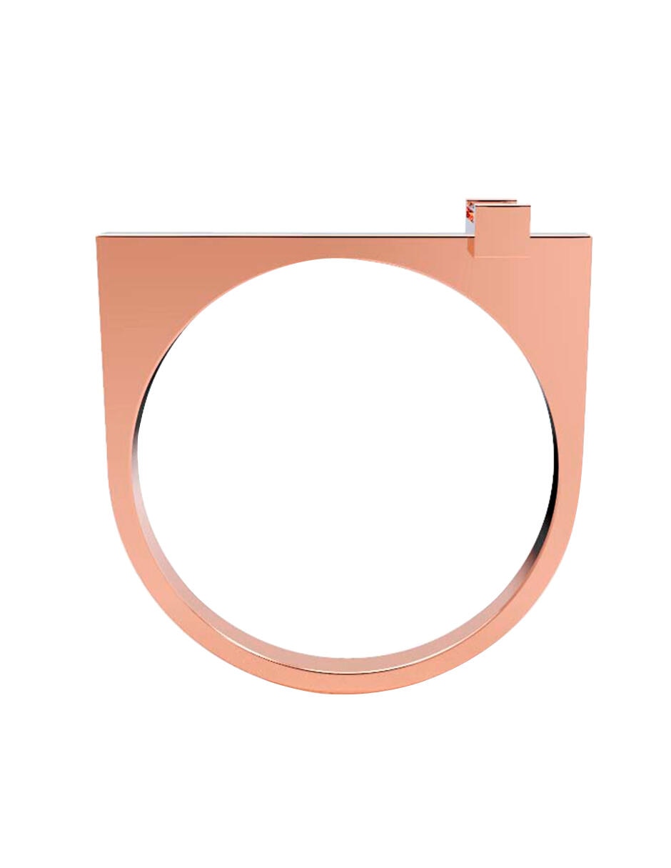Anillo de compromiso de oro rosa 14 k 2