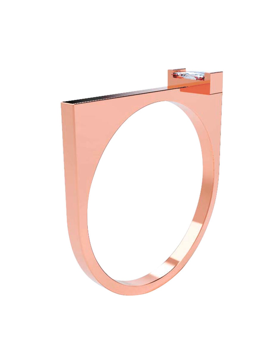 Anillo de compromiso de oro rosa 14 k 3