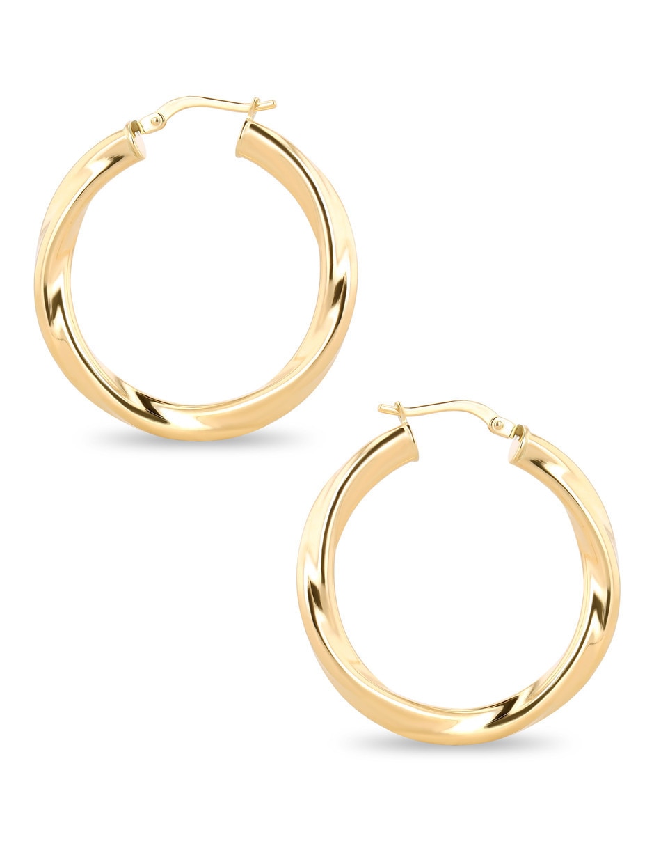 Arracadas de oro amarillo 14 K con acabado brillante 2