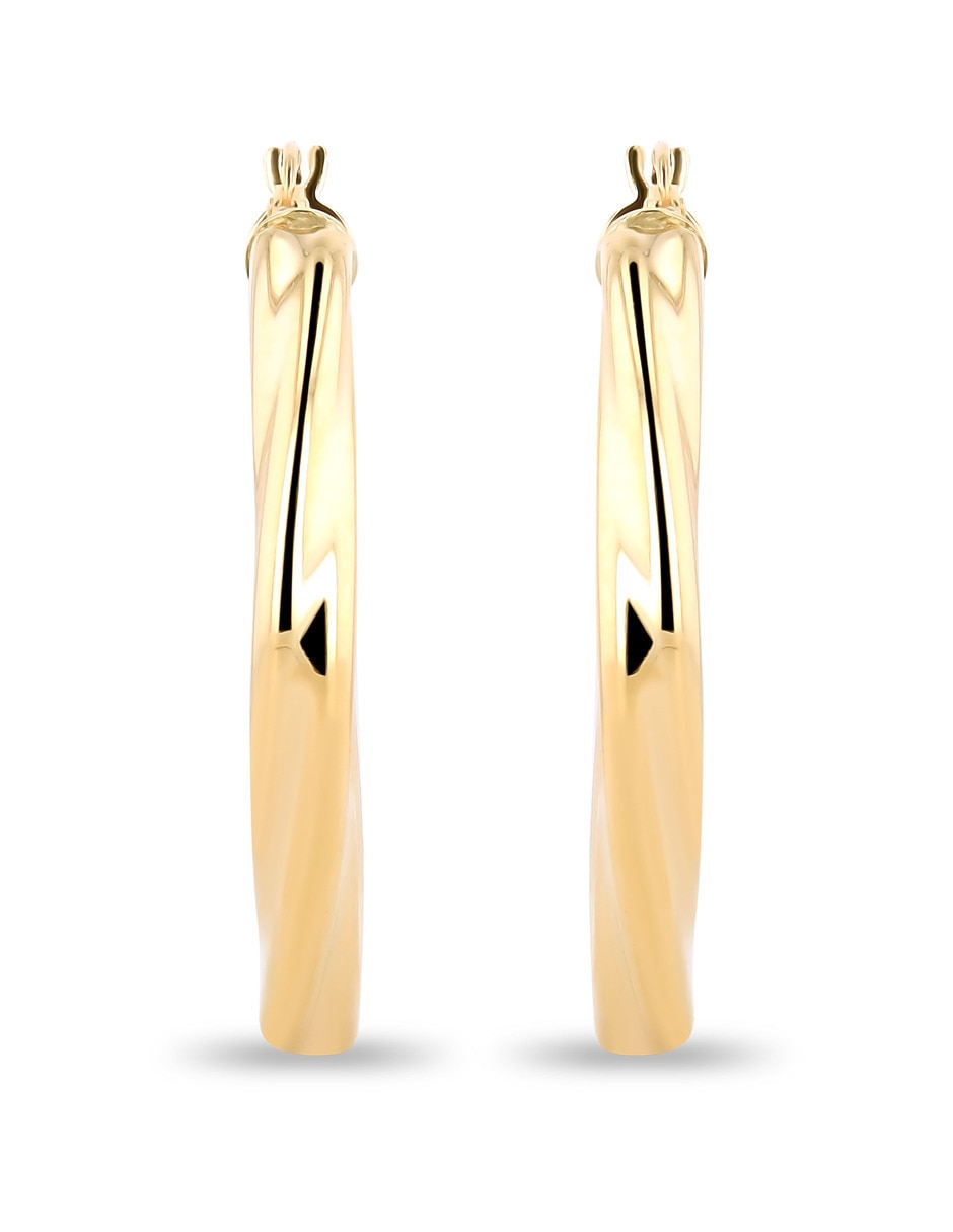 Arracadas de oro amarillo 14 K con acabado brillante Arracadas de oro amarillo 14 K con acabado brillante