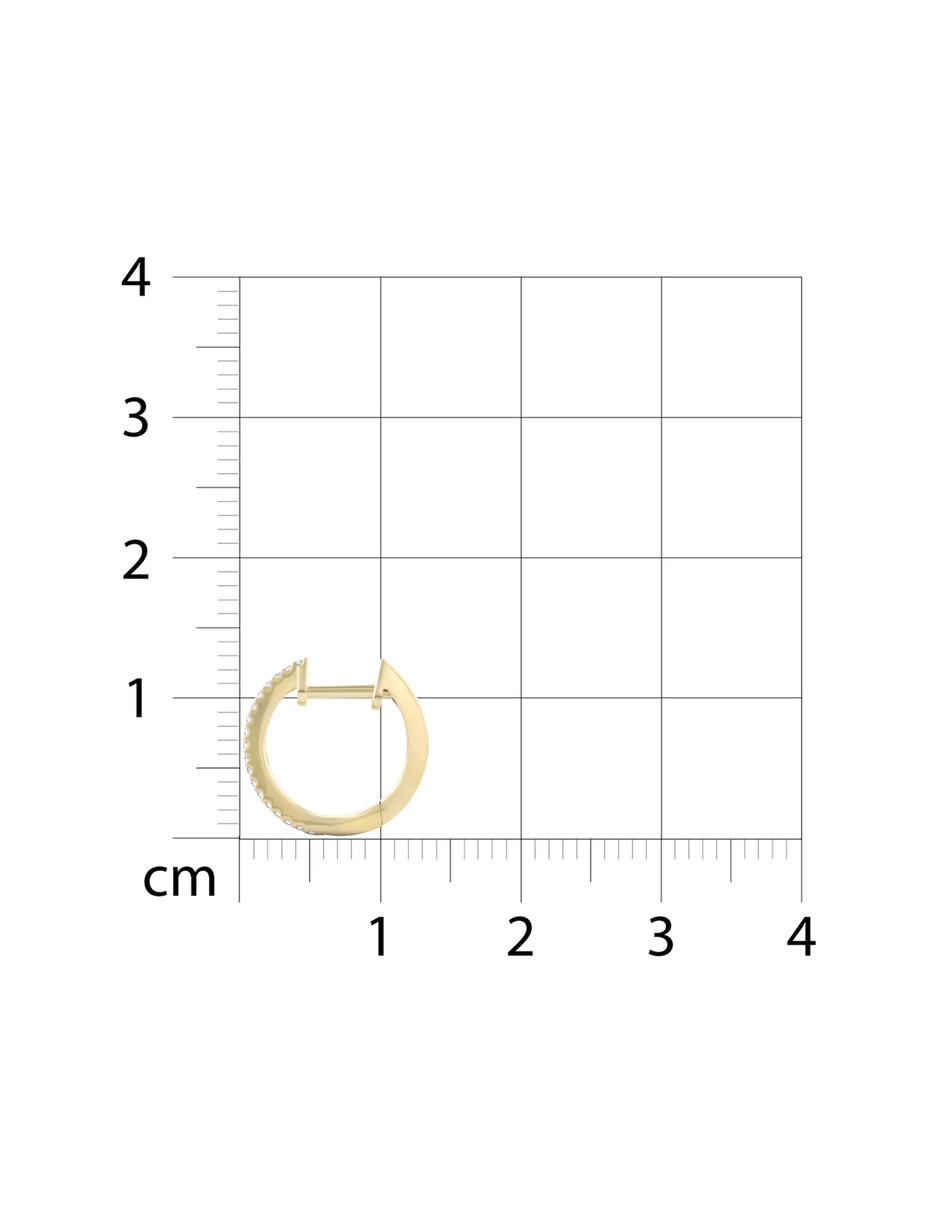 Arracadas de oro amarillo 14 K con acabado brillante diamante 5