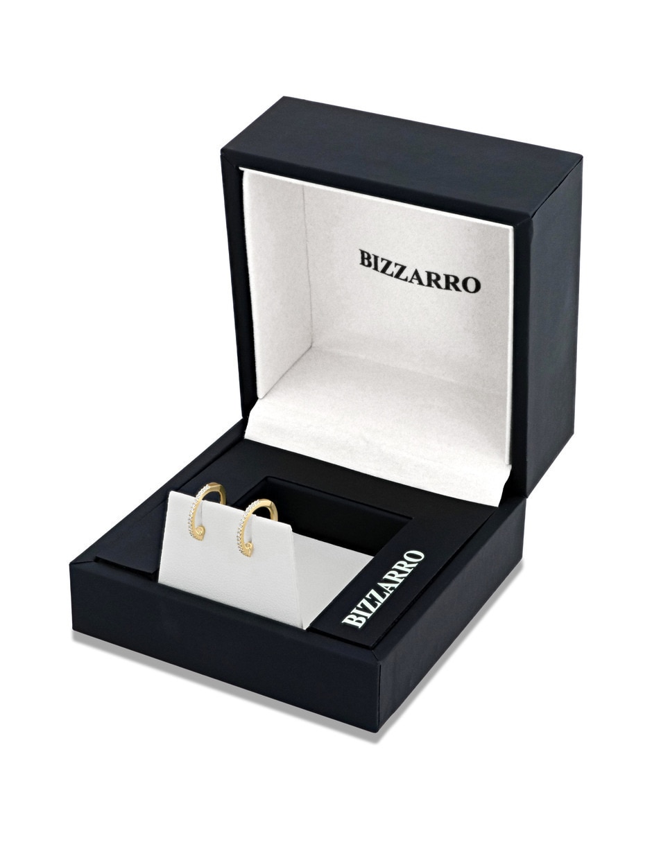 Arracadas de oro amarillo 14 K con acabado brillante diamante 2