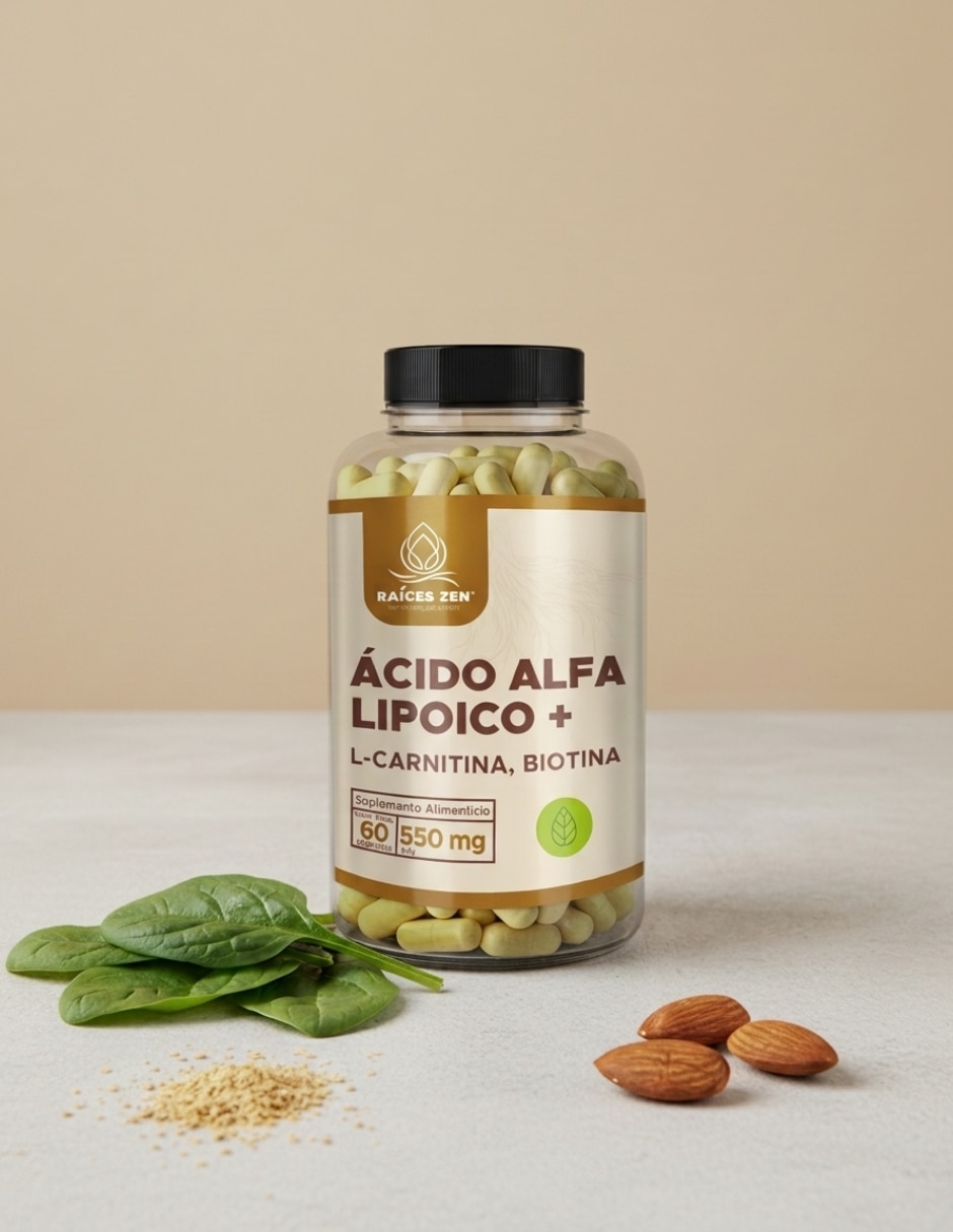 Ácido Alfa Lipoico Raíces Zen 60 Cápsulas RAÍCES ZEN con Ácido Alfa Lipoico sabor Sin sabor de
