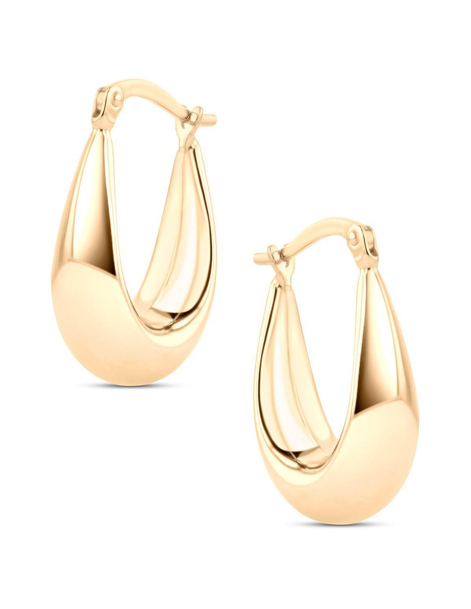 Arracadas de oro amarillo 14 K con acabado brillante
