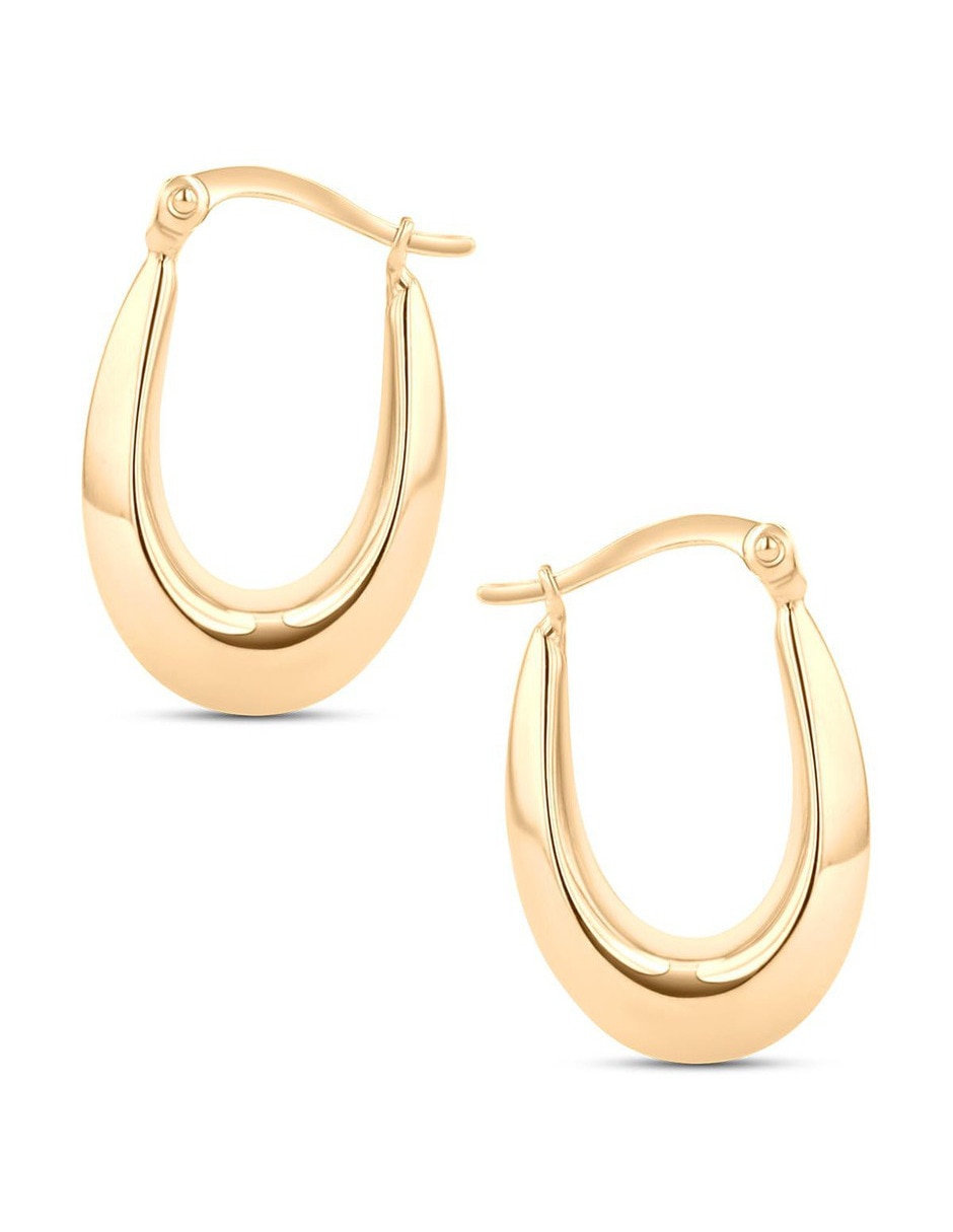 Arracadas de oro amarillo 14 K con acabado brillante
