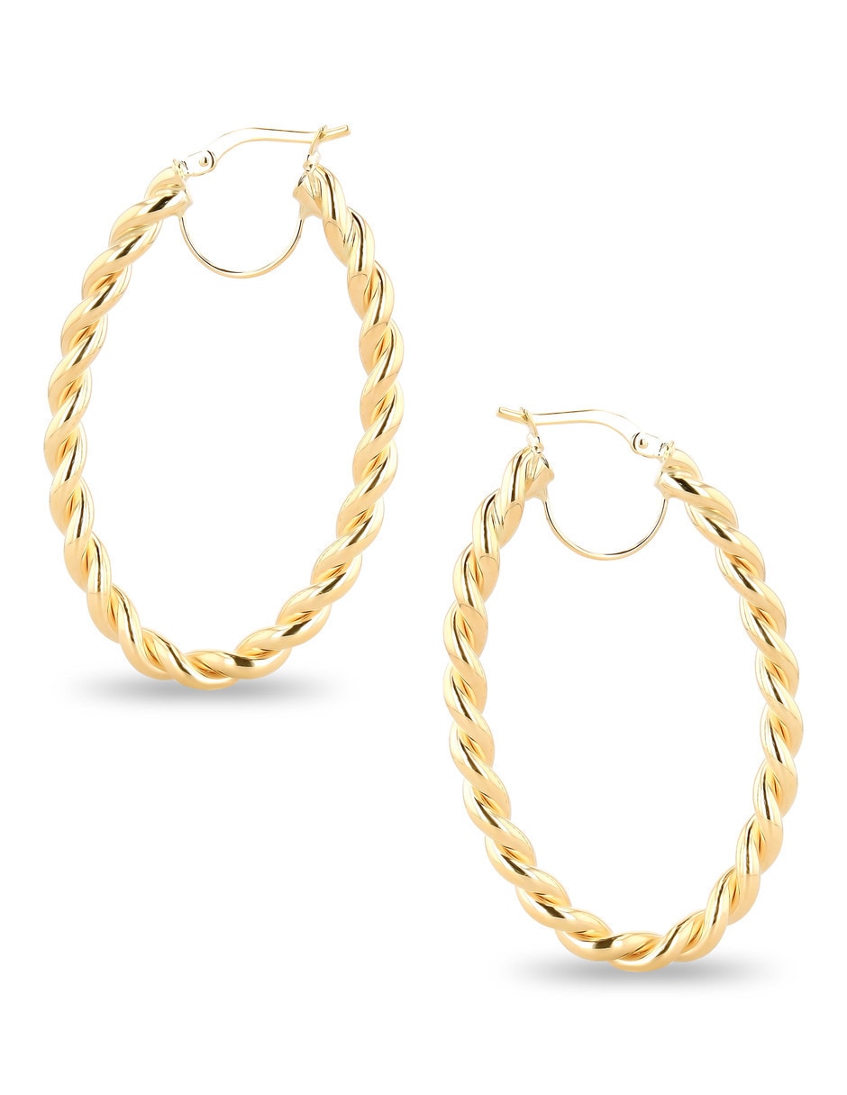 Arracadas de oro amarillo 14 K con acabado brillante 2