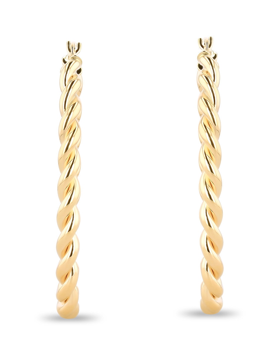 Arracadas de oro amarillo 14 K con acabado brillante Arracadas de oro amarillo 14 K con acabado brillante