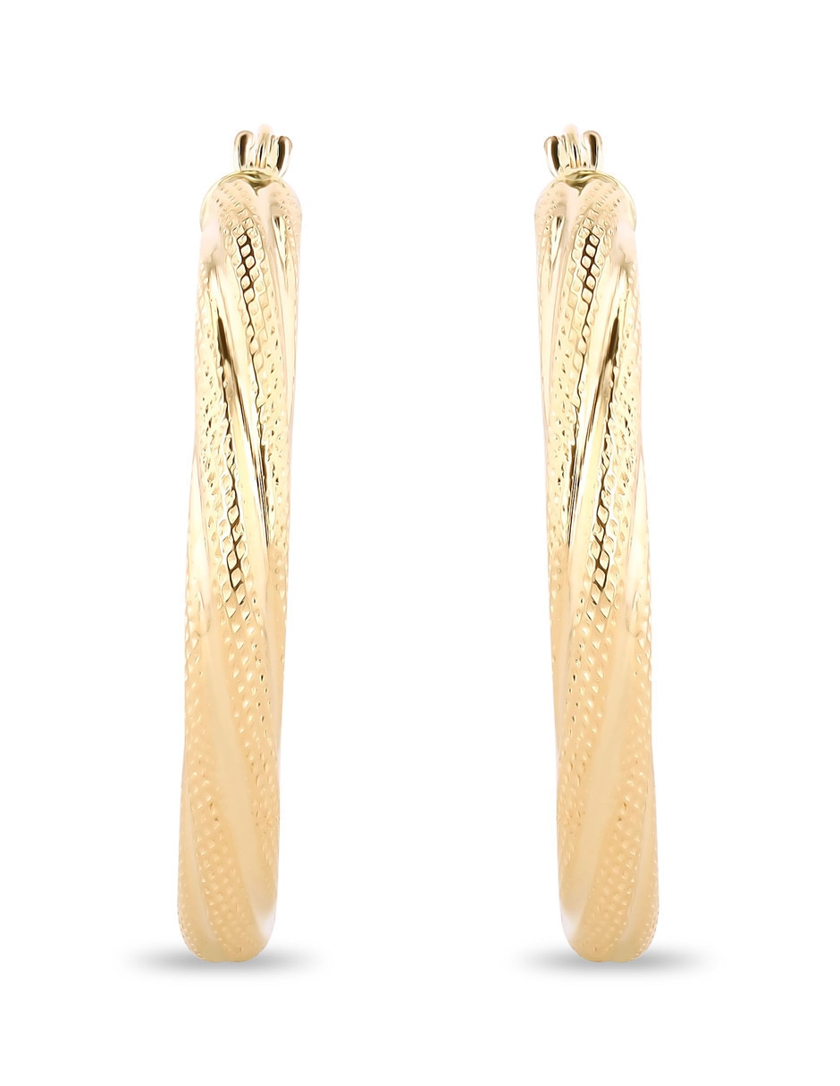 Arracadas de oro amarillo 14 K con acabado brillante