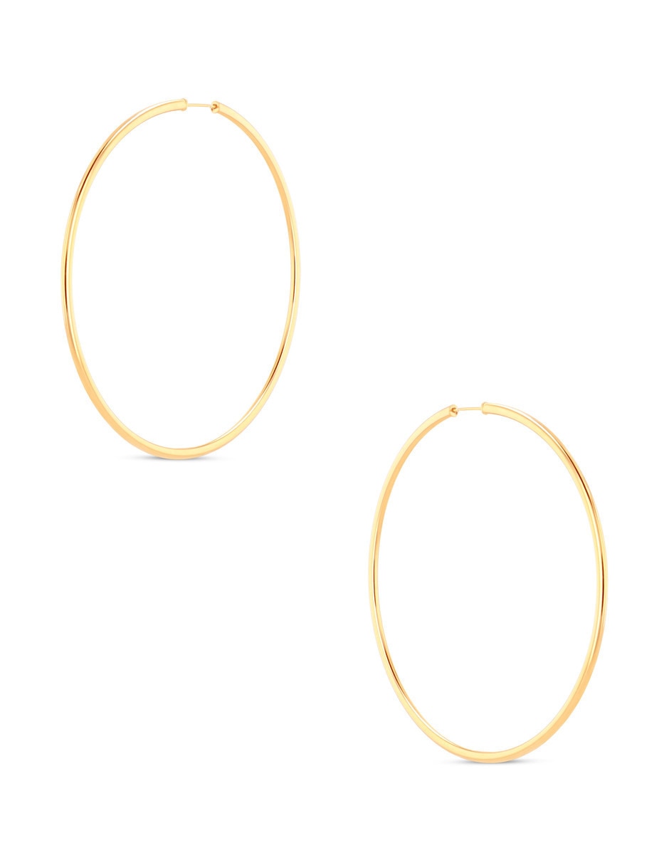 Arracadas de oro amarillo 14 K con acabado brillante 2