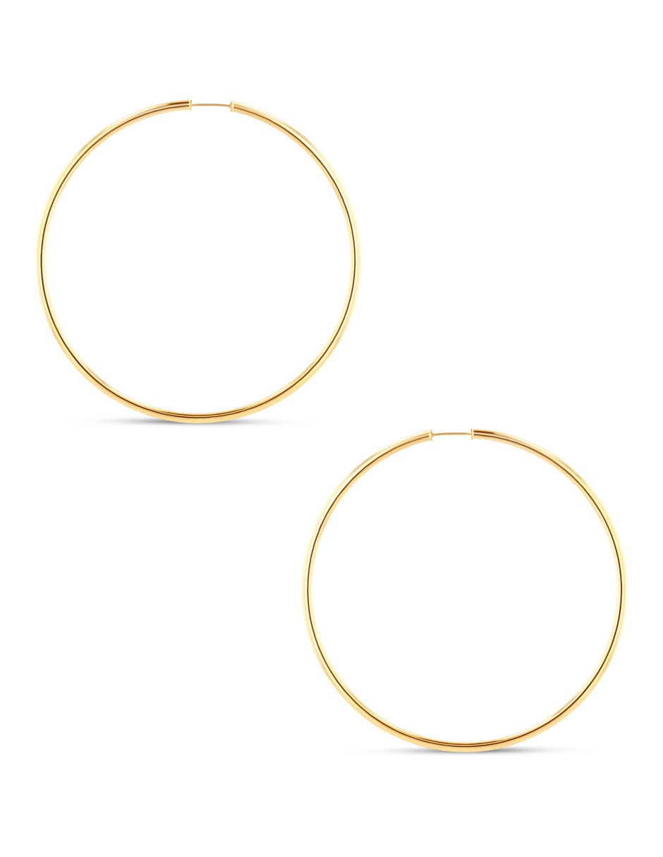 Arracadas de oro amarillo 14 K con acabado brillante 4