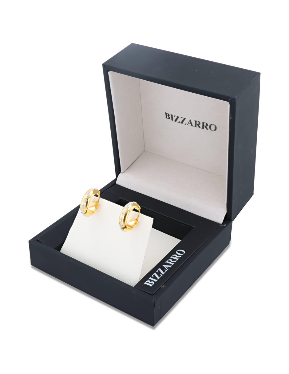 Arracadas circulares Joyerías Bizzarro de oro amarillo 14 K con acabado brillante