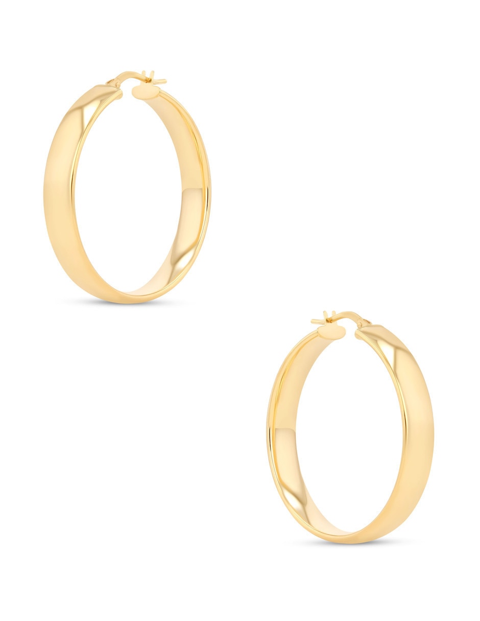 Arracadas de oro amarillo 14 K con acabado brillante 2