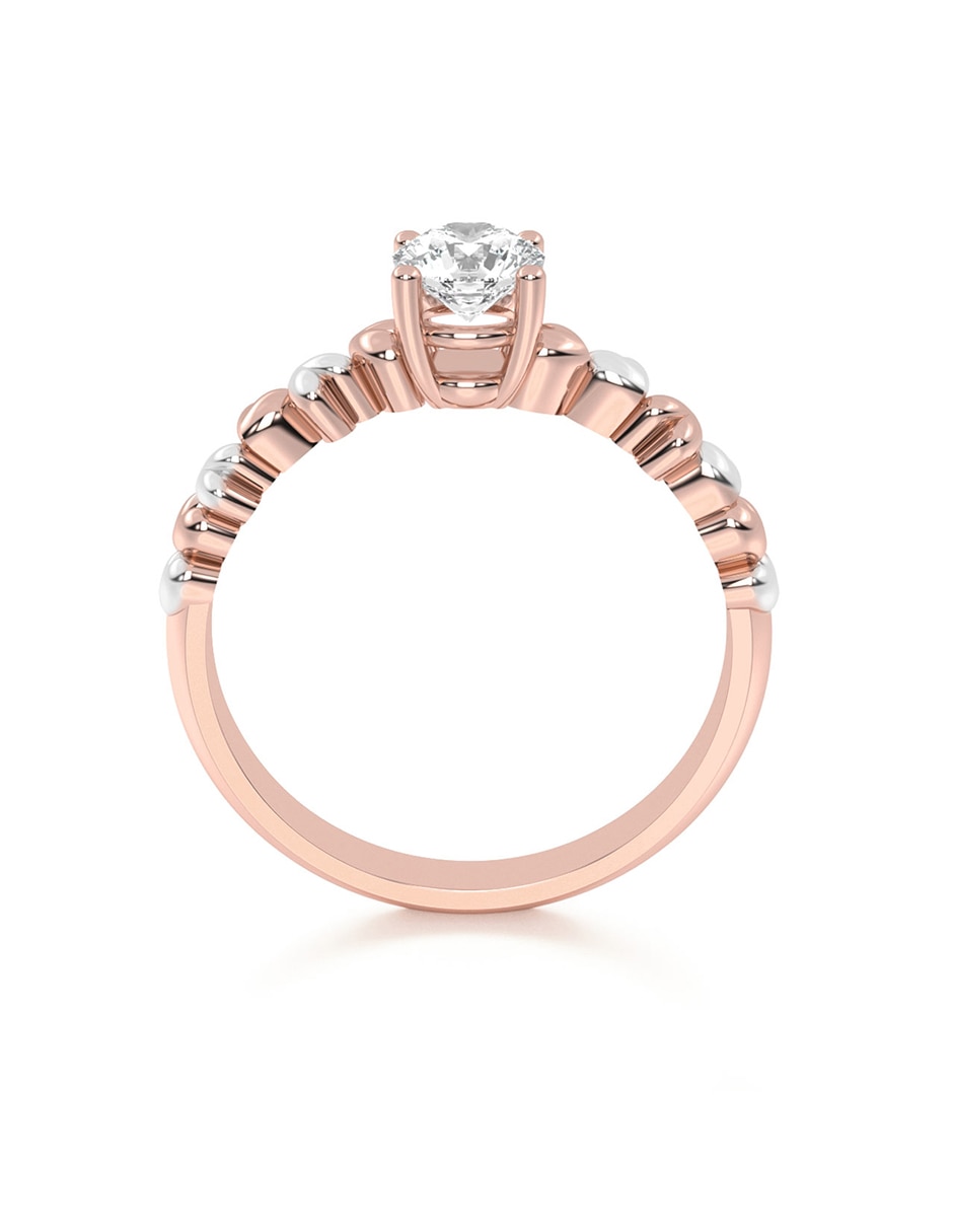 Anillo de compromiso de oro 14 K moissanita 3
