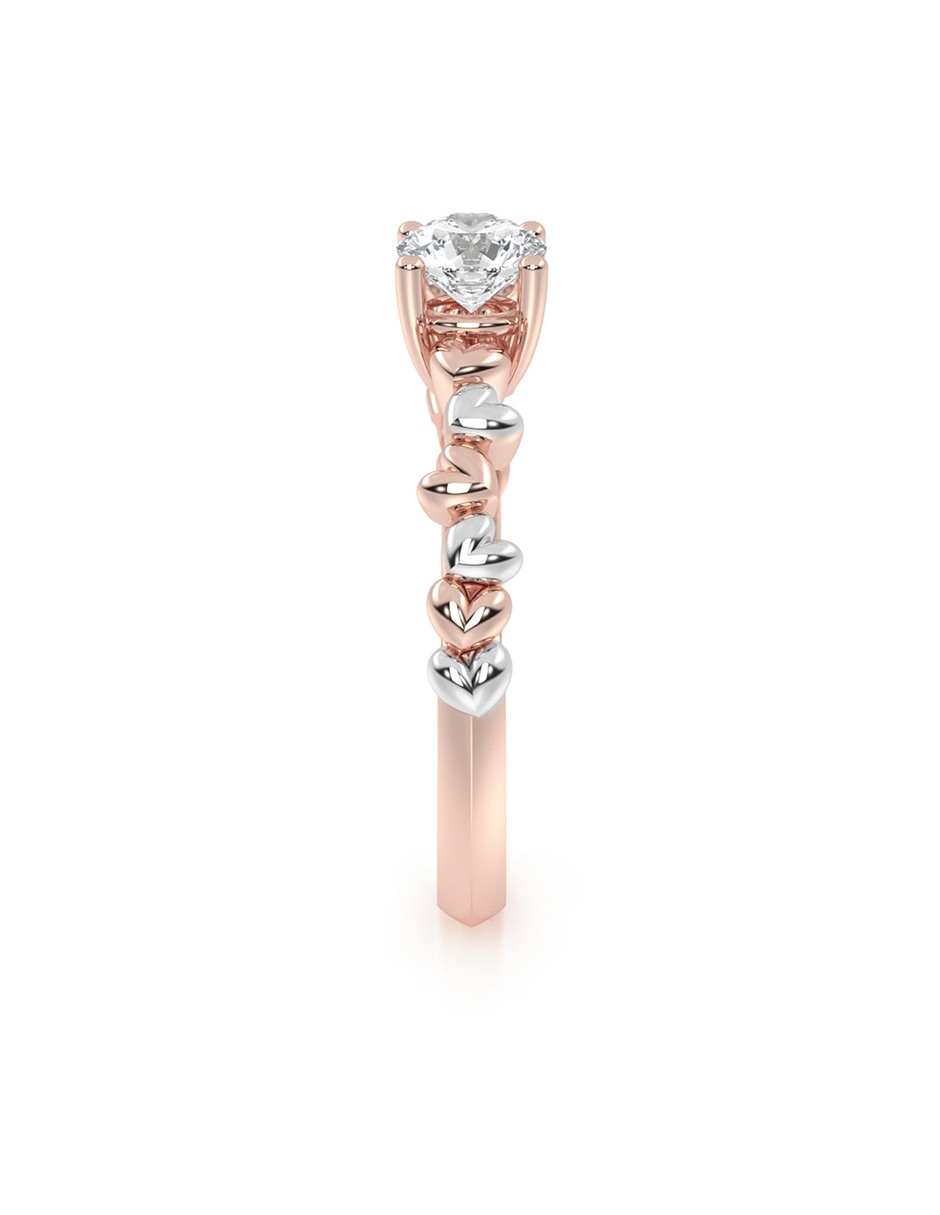 Anillo de compromiso de oro 14 K moissanita 5