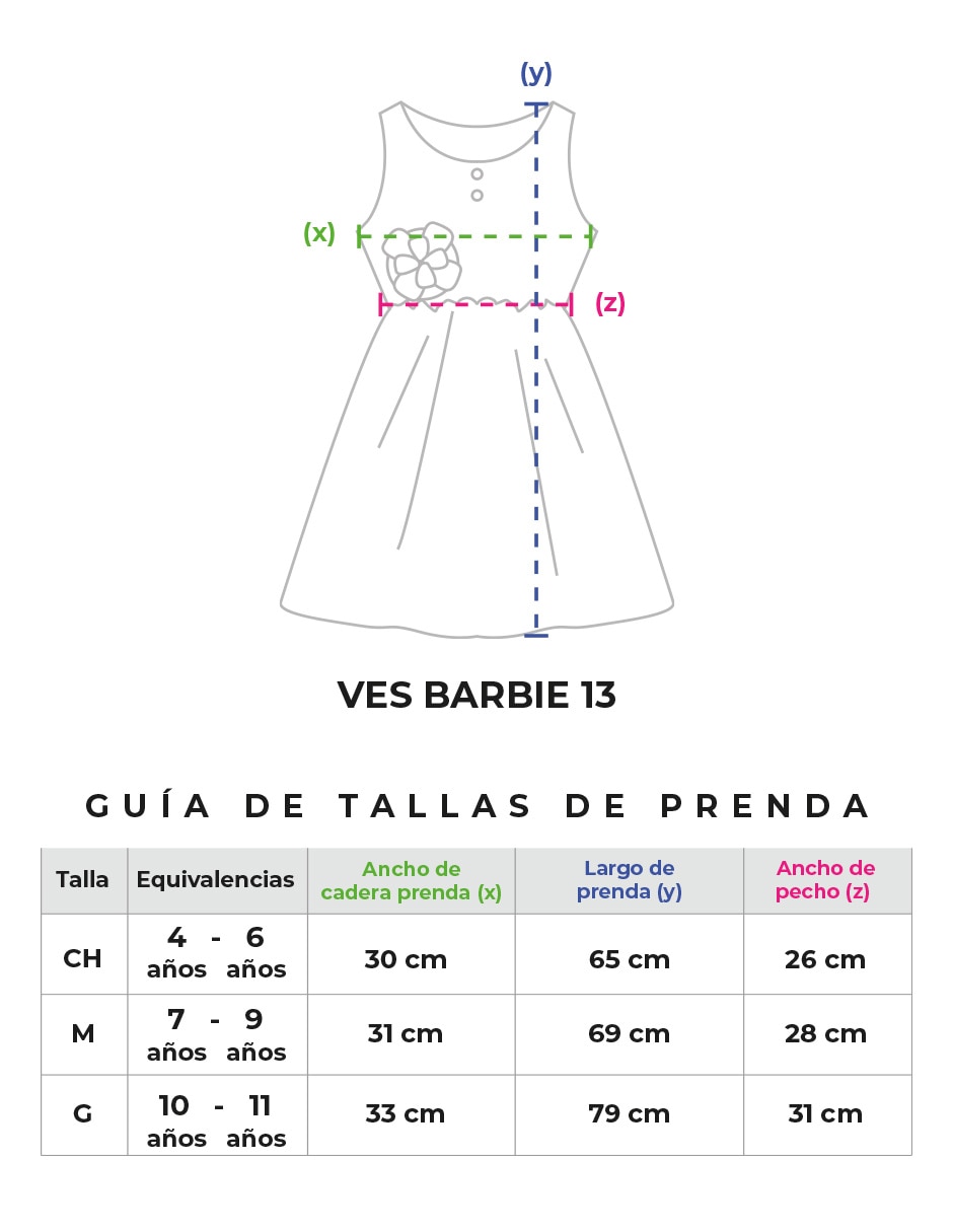 FLORY Ves Barb 13 manga Sin manga para Niña