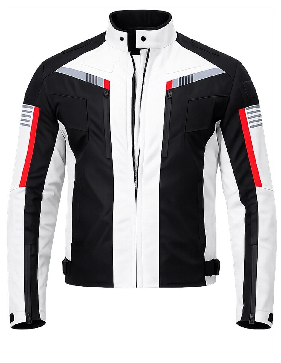 Chamarra para motociclista con bolsillos para hombre 9
