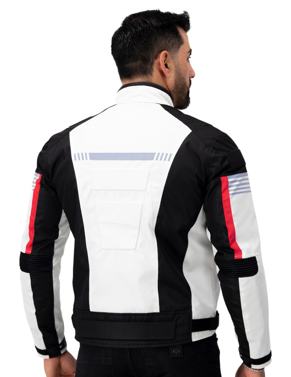 Chamarra para motociclista con bolsillos para hombre 7