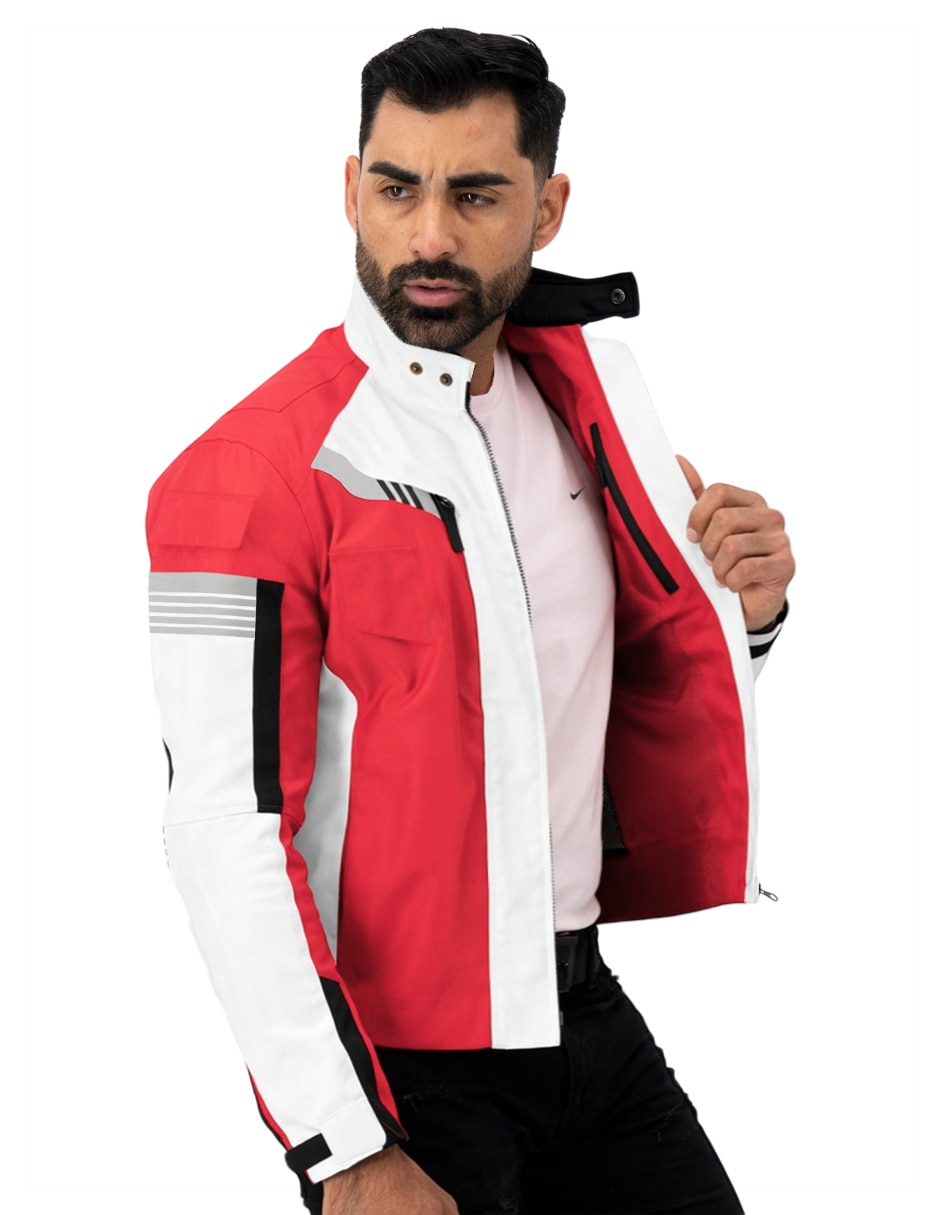 Chamarra para motociclista Roosevelt con bolsillos para hombre