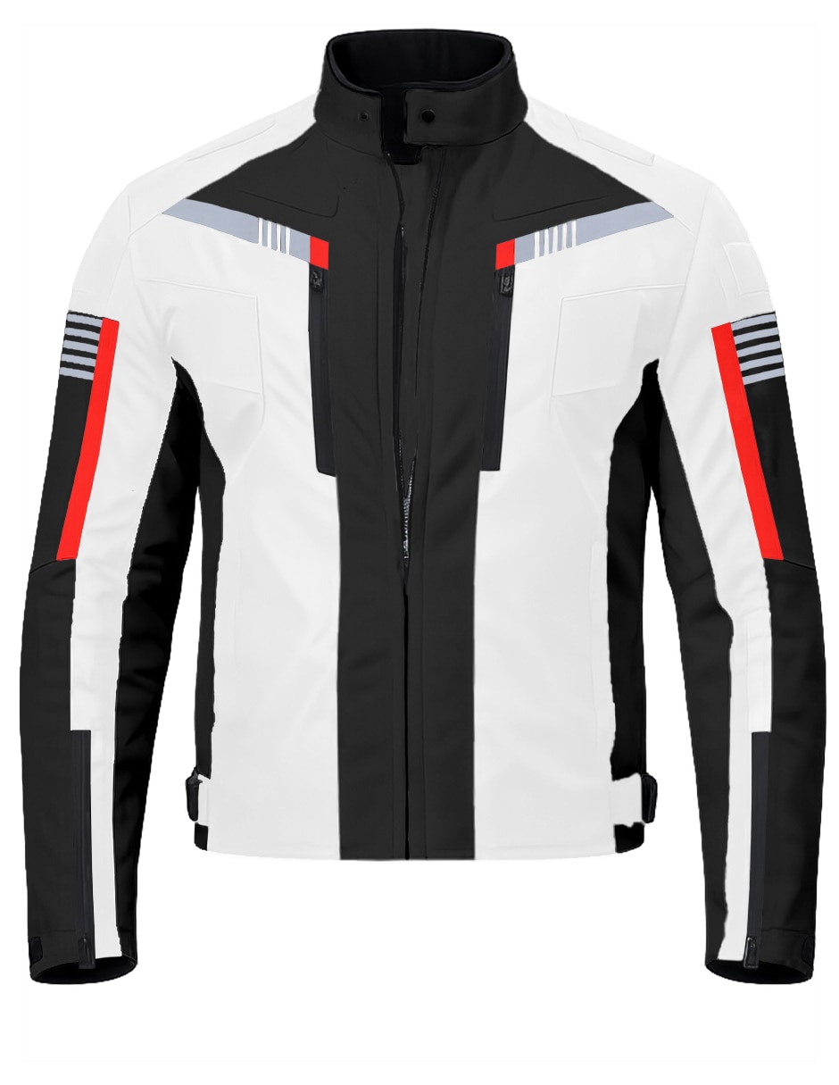 Chamarra para motociclista con bolsillos para hombre 8