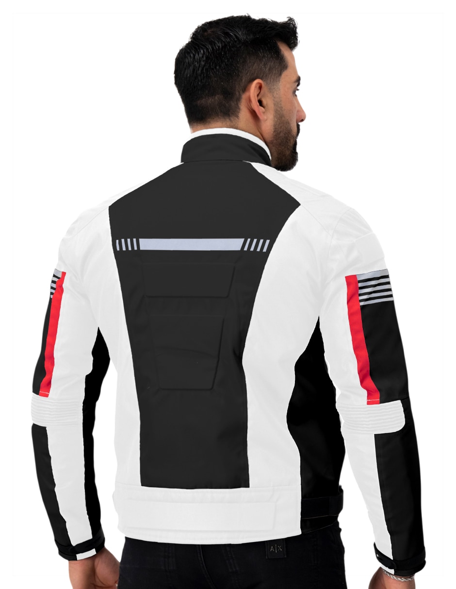 Chamarra para motociclista con bolsillos para hombre 7