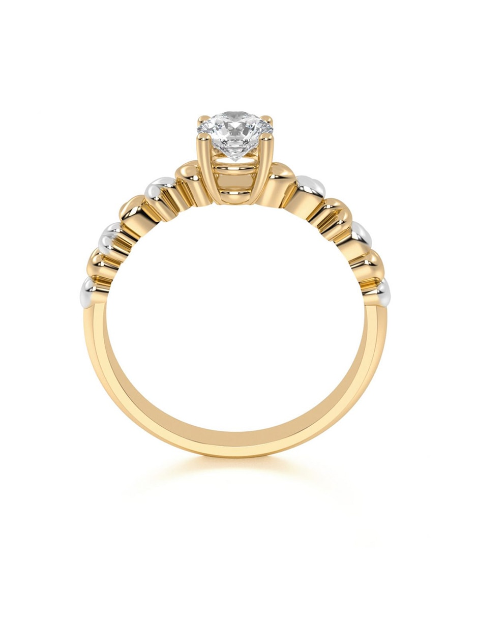 Anillo de compromiso de oro 10 K Abba Joyas moissanita