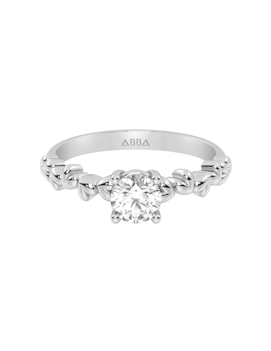 Anillo de compromiso de oro 10 K moissanita 1