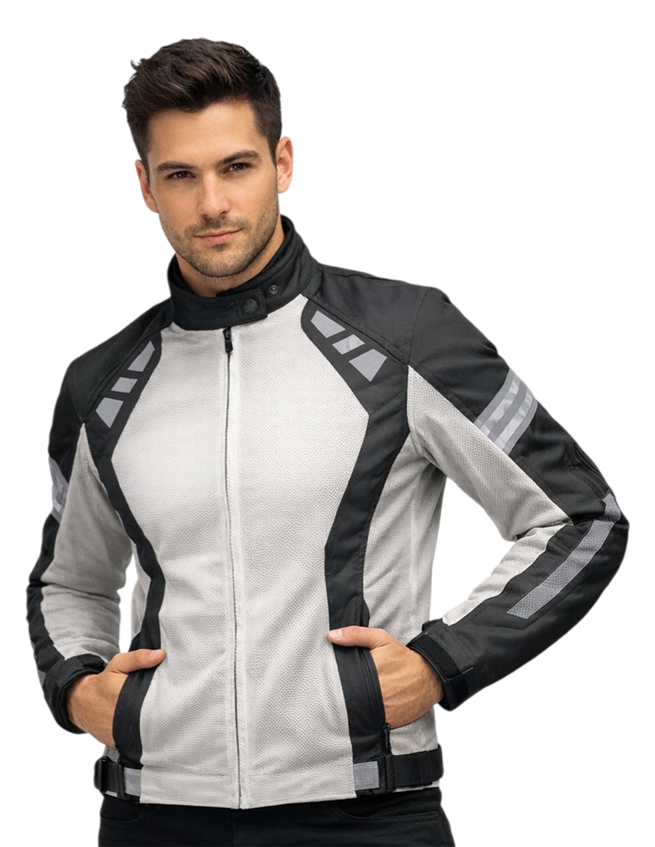 Chamarra para motociclista Roosevelt Biker con bolsillos para hombre