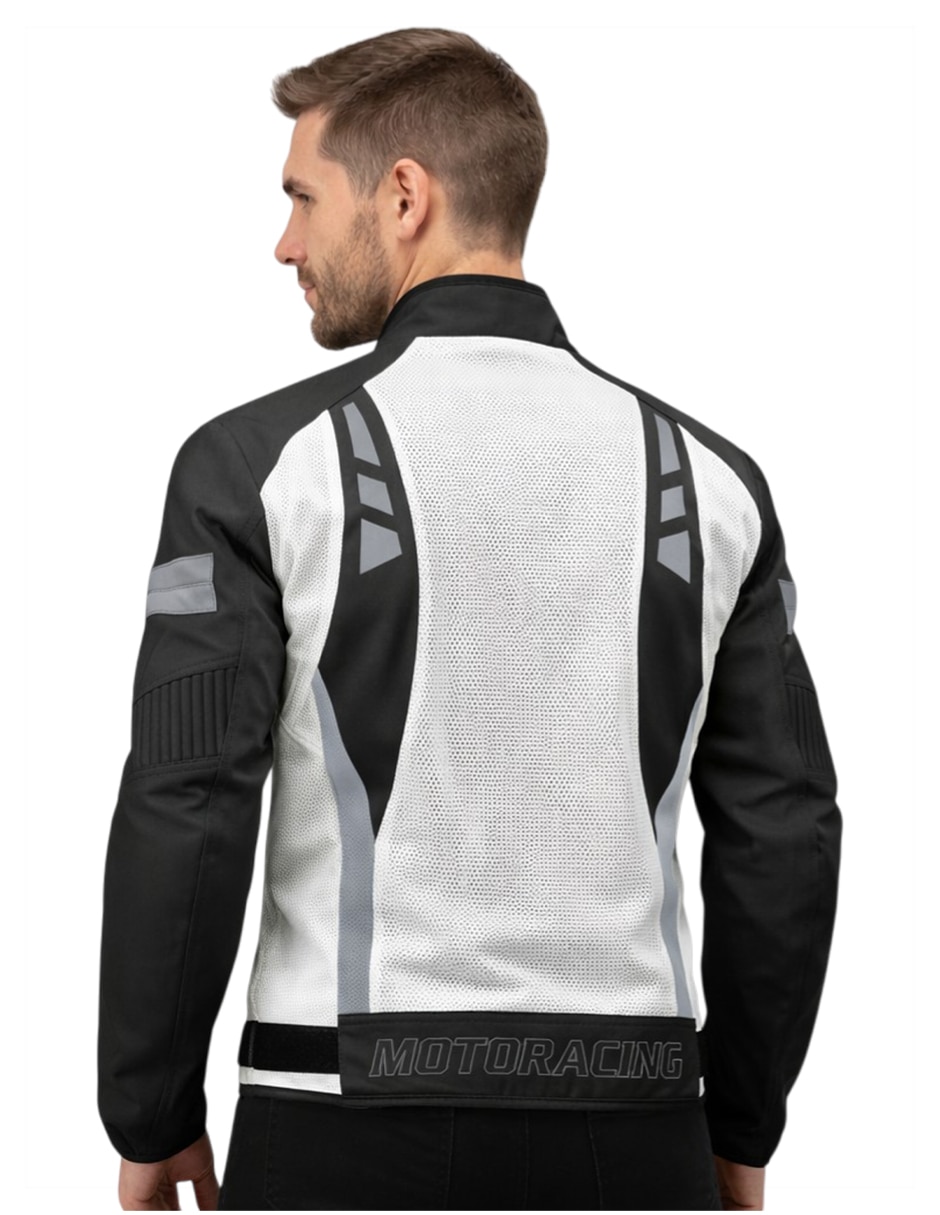 Chamarra para motociclista Roosevelt Biker con bolsillos para hombre