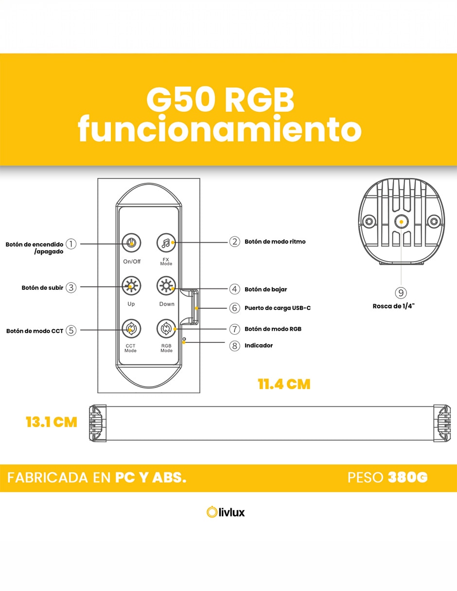 Barra de luz LED Livlux G50