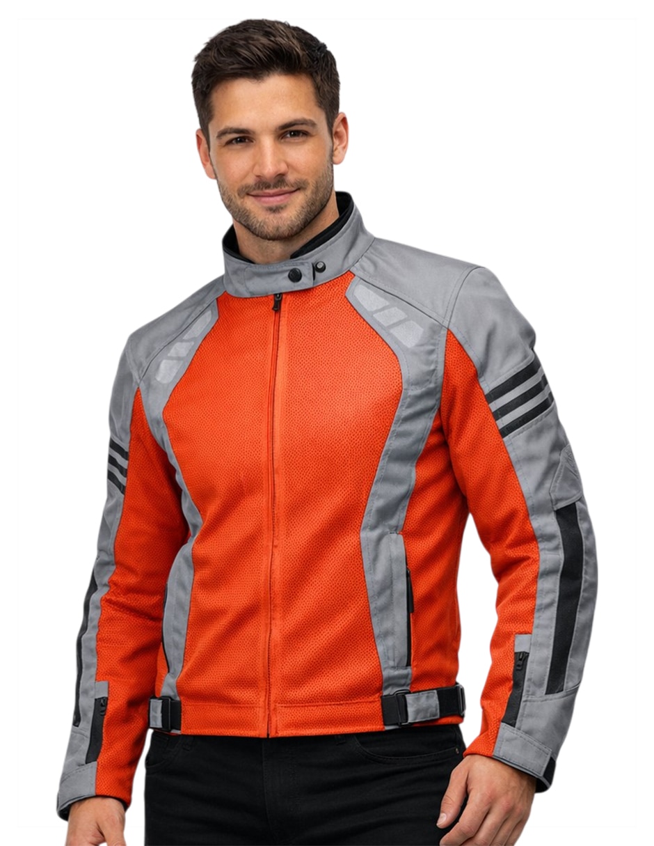 Chamarra para motociclista Roosevelt Biker con bolsillos para hombre