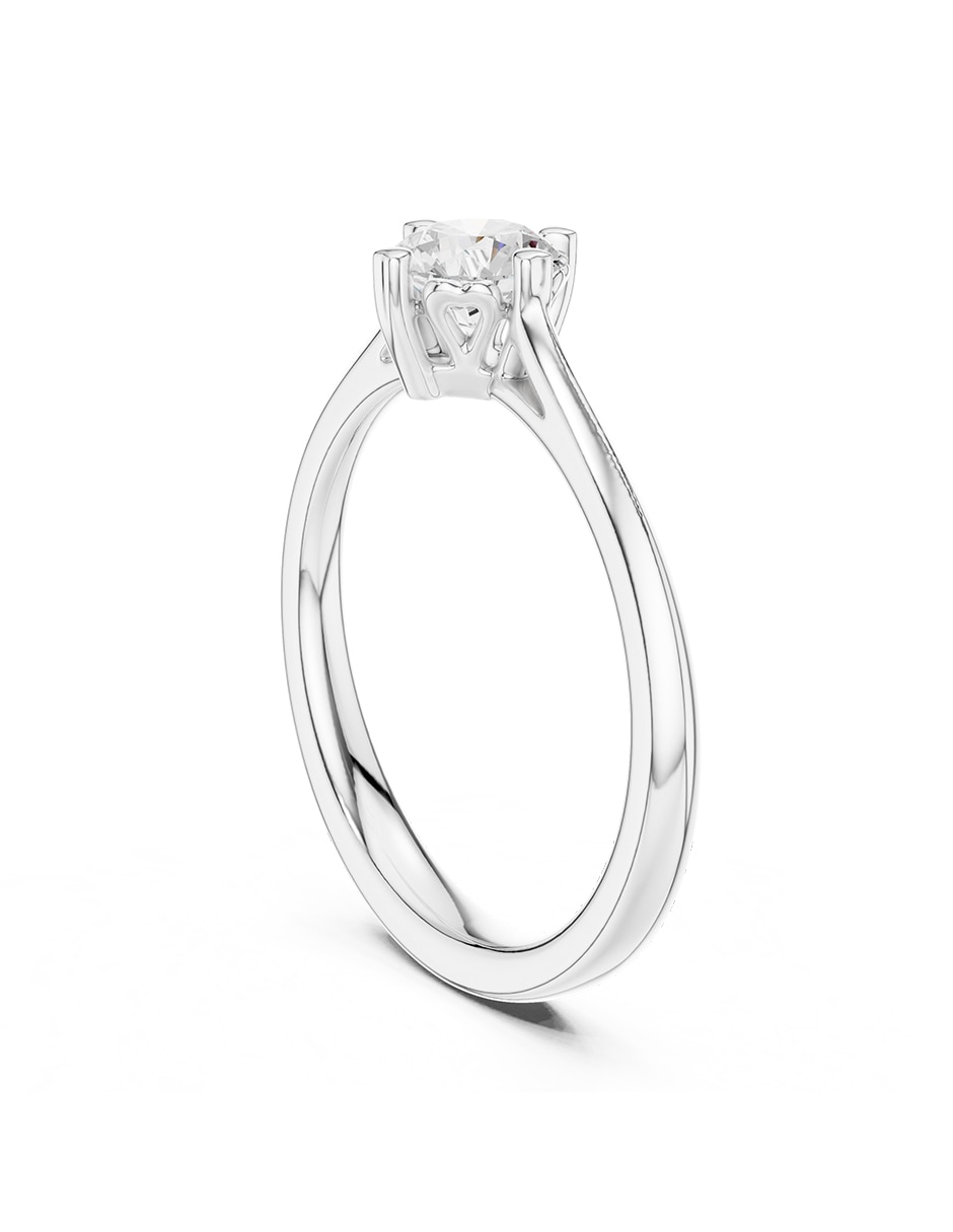 Anillo de compromiso de oro blanco 9 k diamante 3