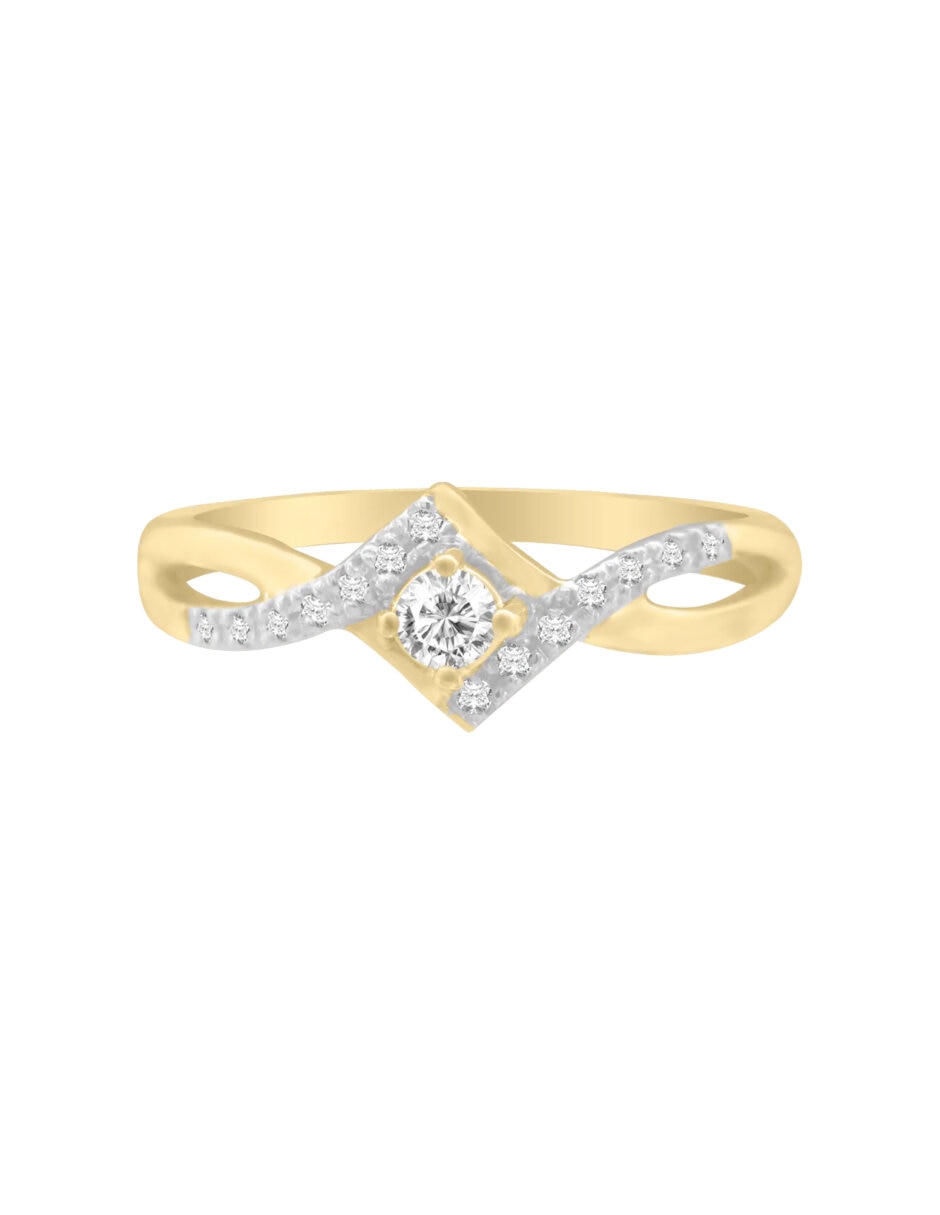 Anillo de compromiso de oro 14 K Bruna diamante