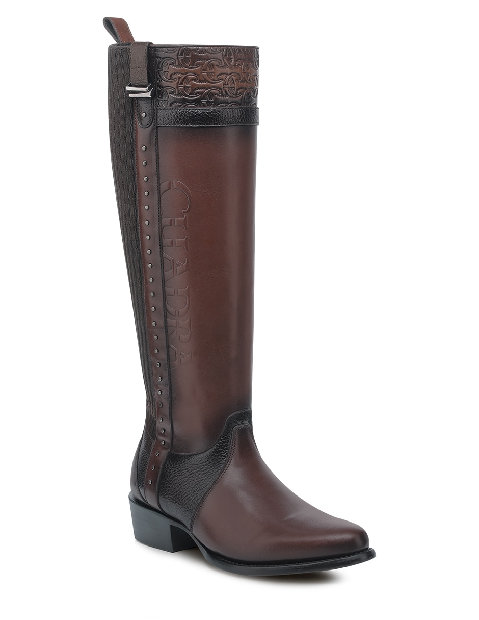 Bota rodilla de piel para mujer