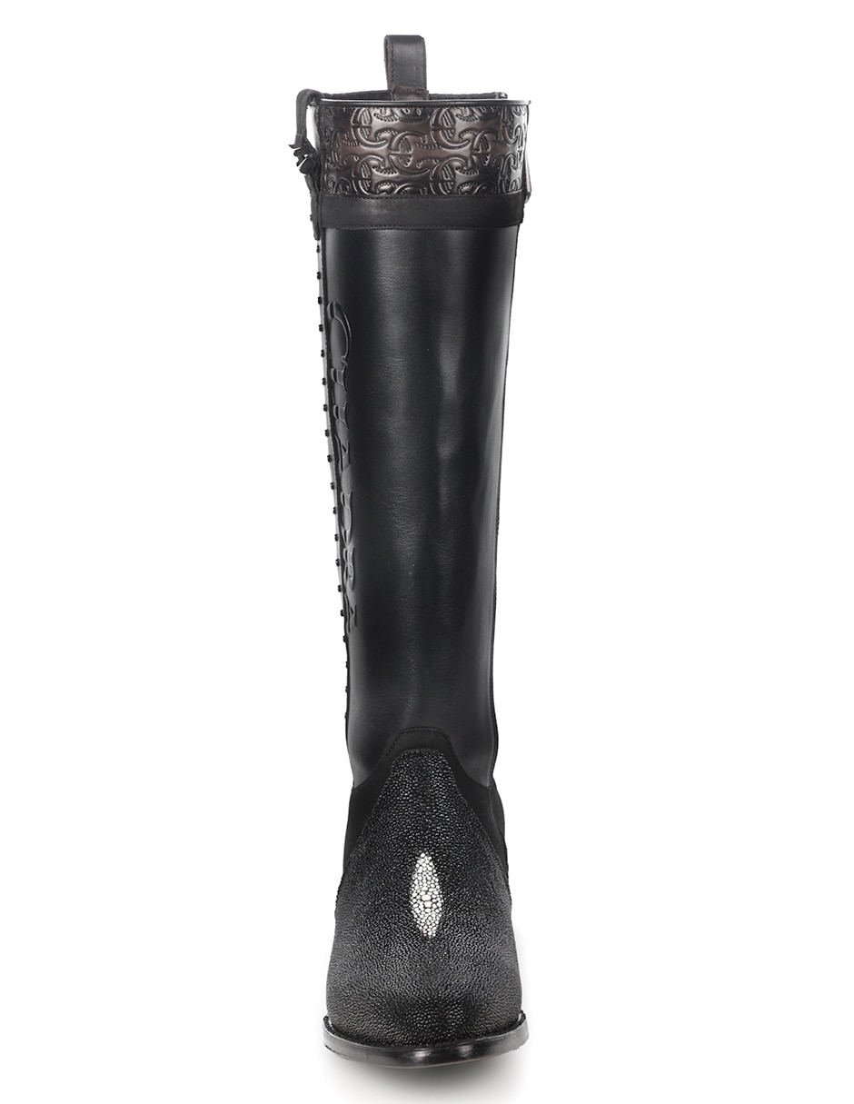 Bota rodilla de piel para mujer 4