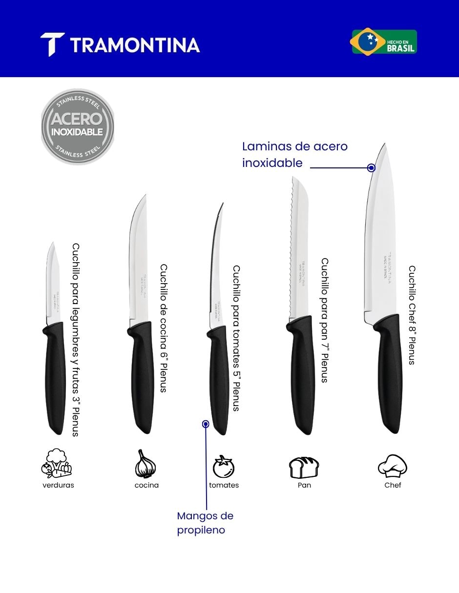 Set de cuchillos Plenus 5 piezas 2