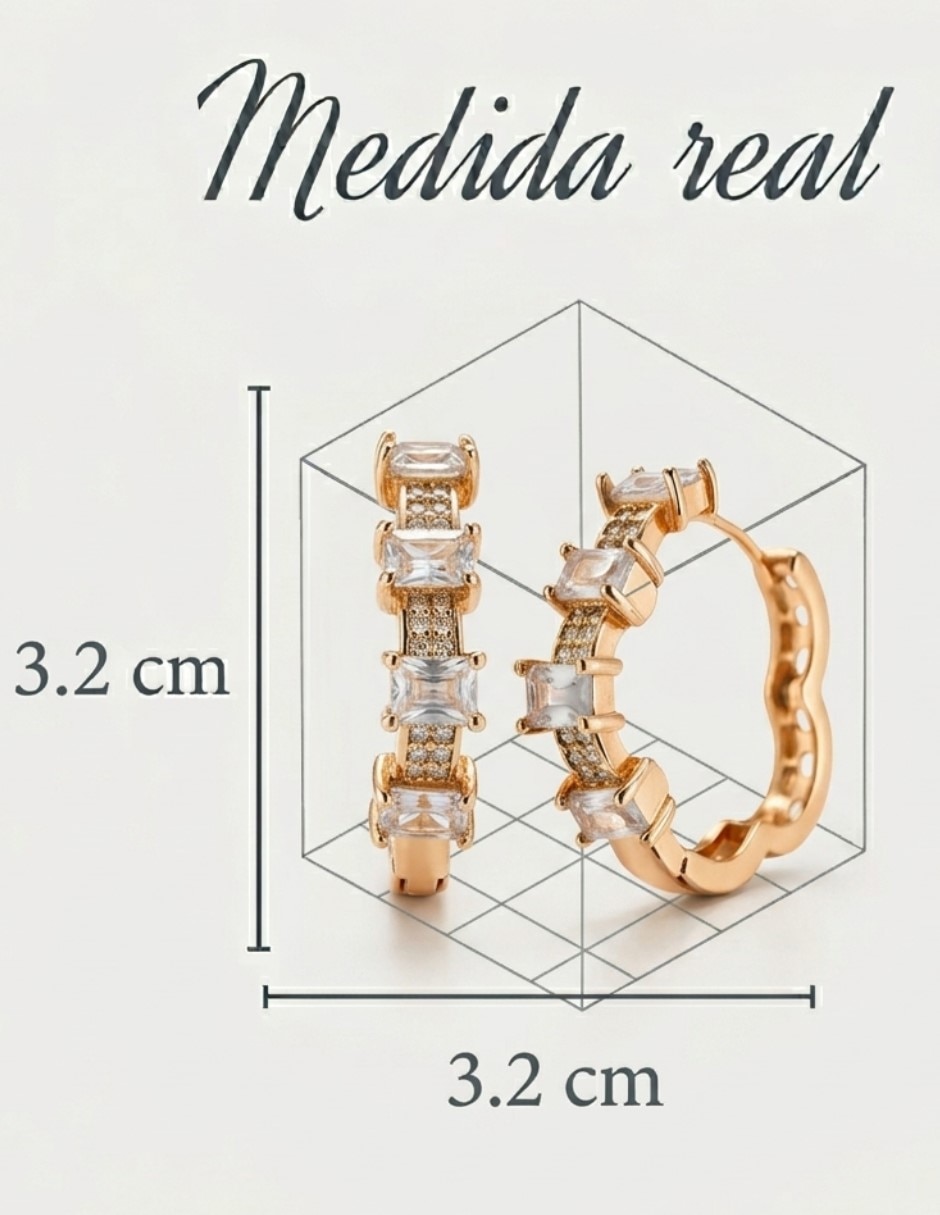 Aretes huggies de Oro laminado 14 K zirconia cúbica 2