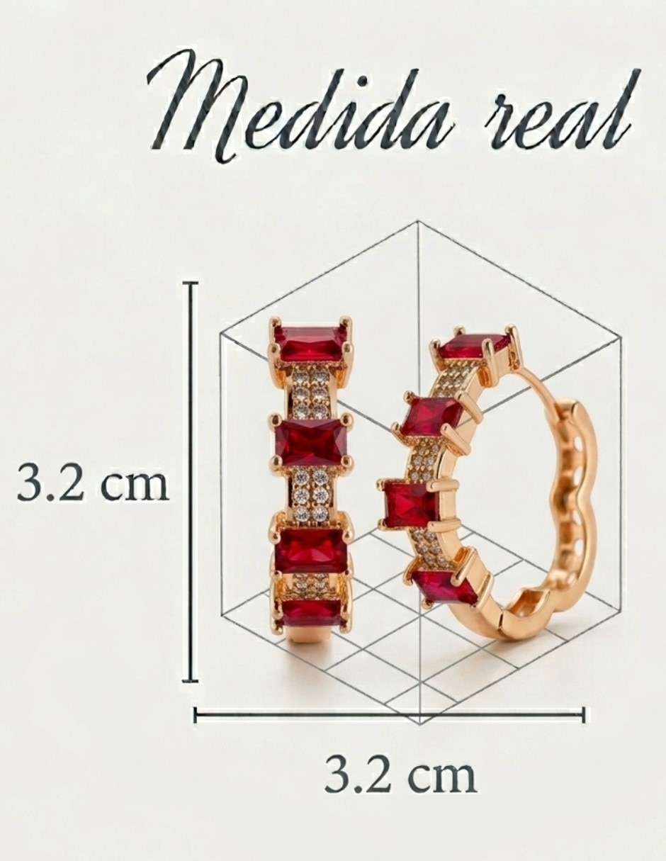 Aretes huggies CM-TOP de Oro laminado 14 K zirconia cúbica