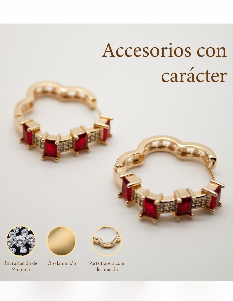 Aretes huggies CM-TOP de Oro laminado 14 K zirconia cúbica