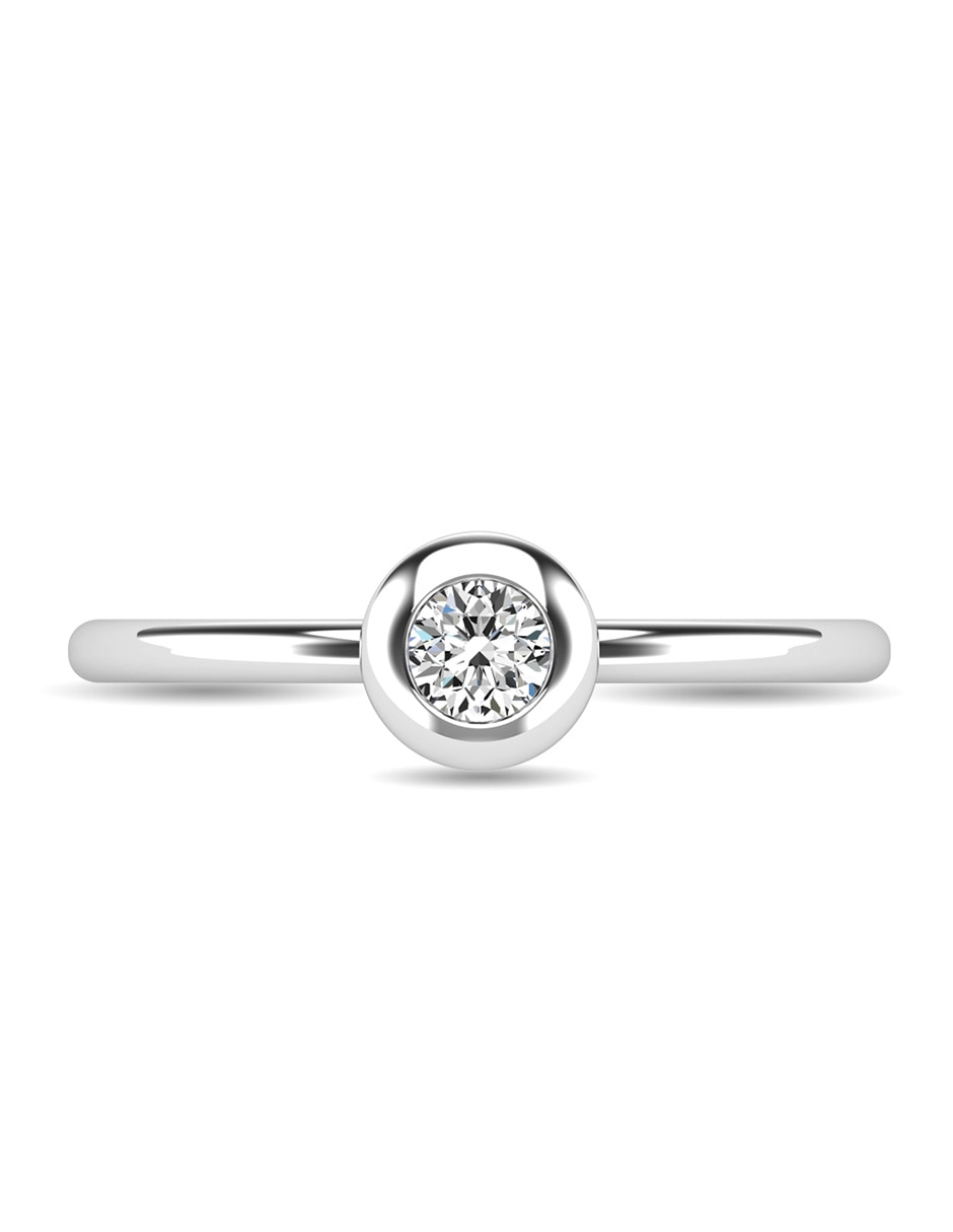 Anillo de compromiso de oro blanco 10 k diamante