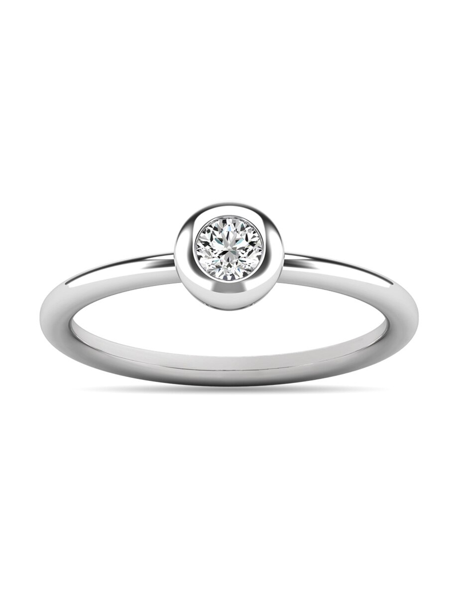Anillo de compromiso de oro blanco 10 k diamante