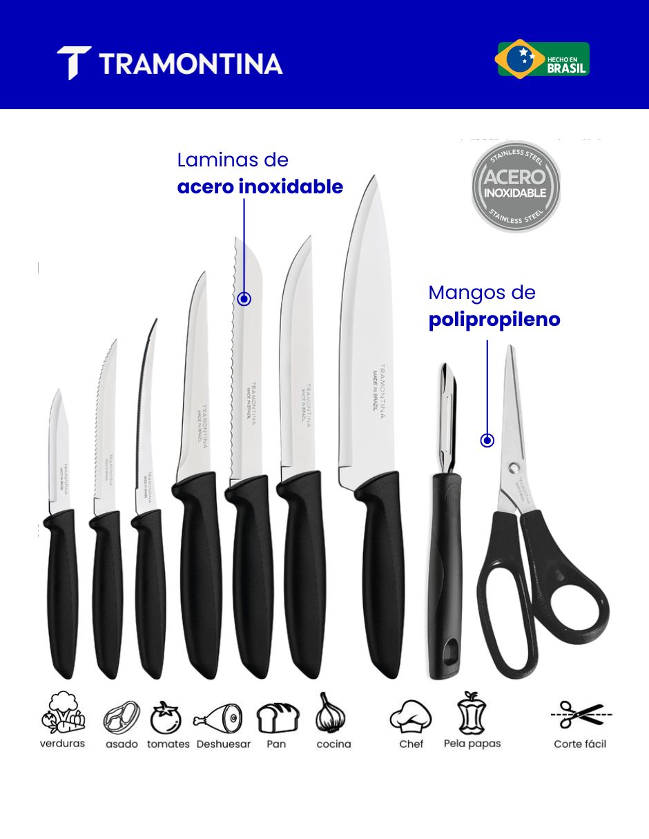 Set de cuchillos Tramontina Plenus 9 piezas