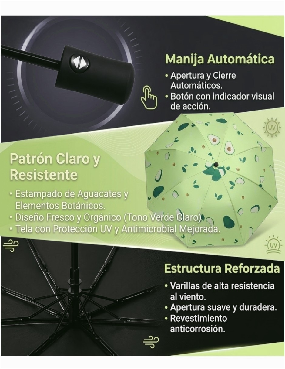 Paraguas plegable con protección UV 2
