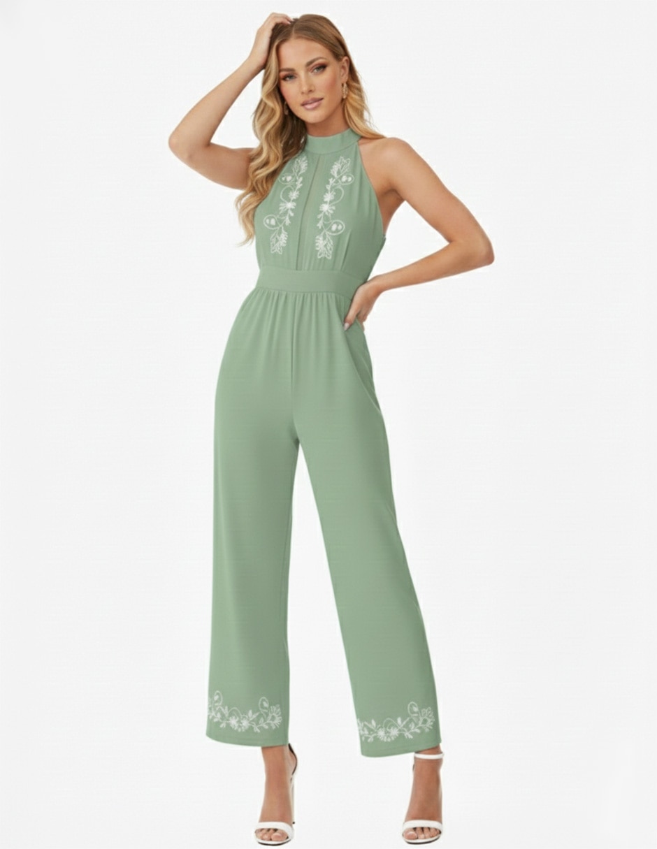 Jumpsuit de algodón estampado floral para mujer Jumpsuit de algodón estampado floral para mujer