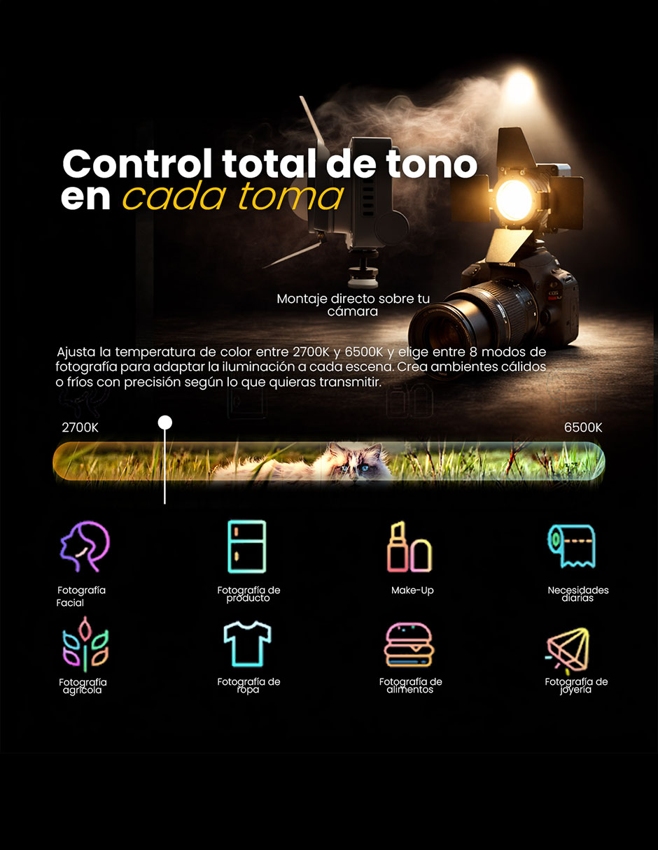 Lámpara para fotografía Livlux CR20