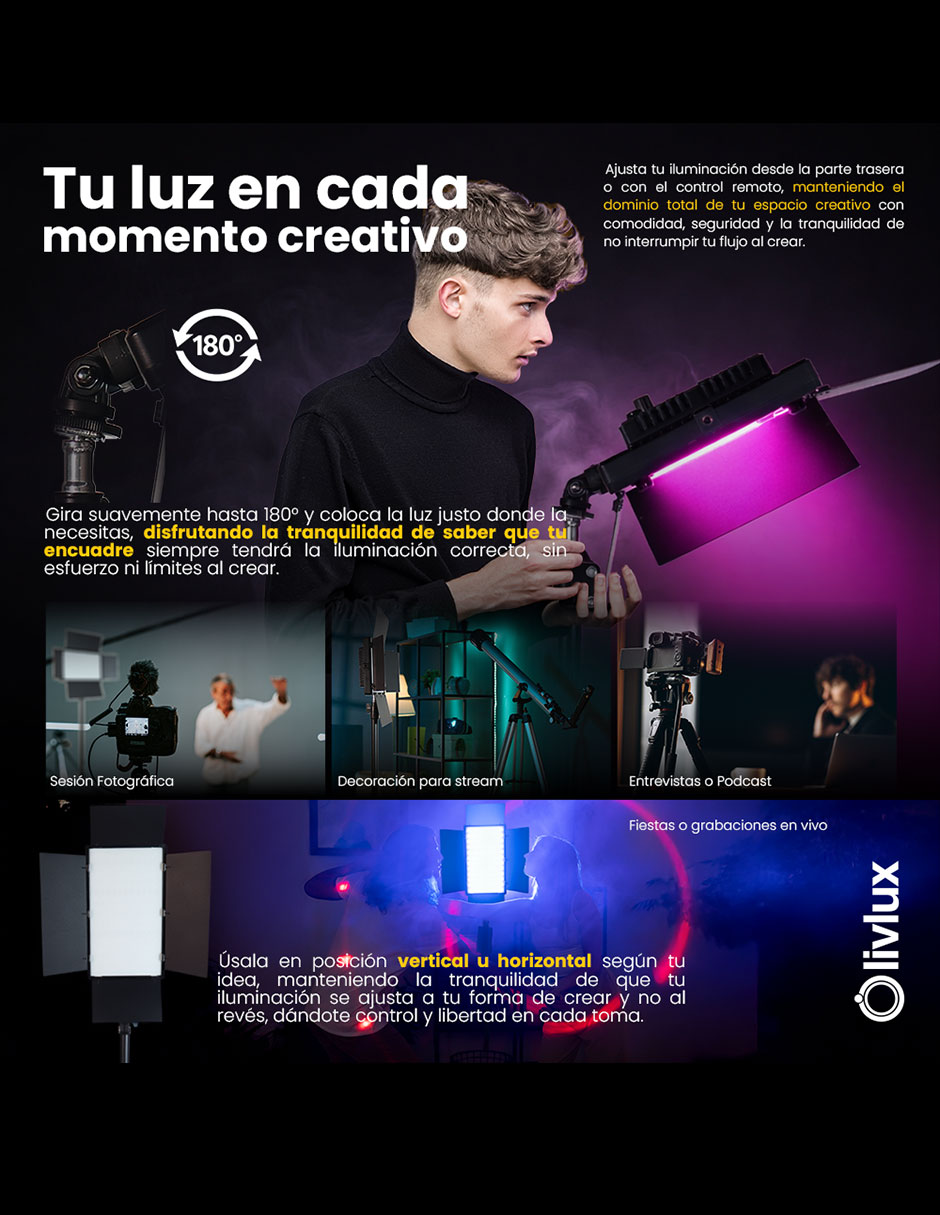 Lámpara para fotografía Livlux G800