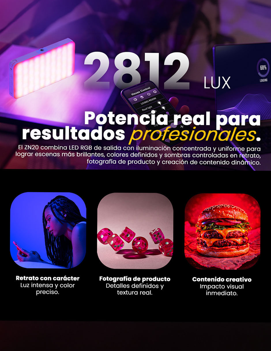 Lámpara para fotografía Livlux ZN20